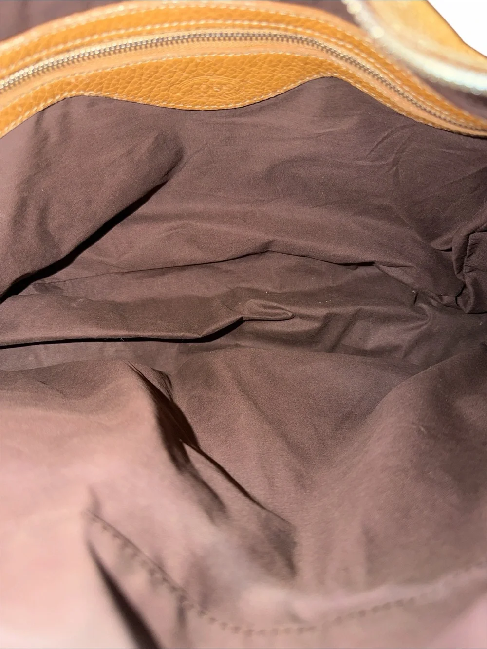 Tod’s Miky Gommino Tan Pebbled Leather Hobo Shoulder Bag - Made in Italy - Picture 5 of 9